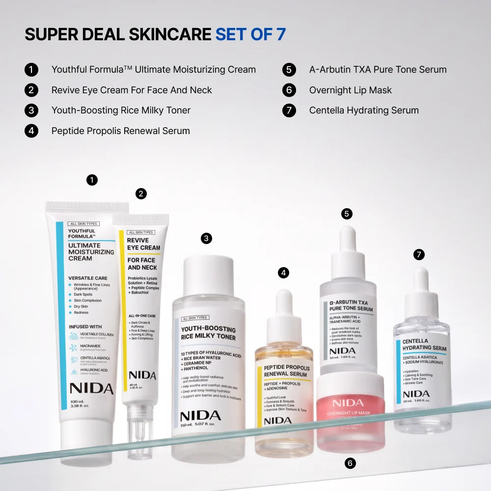 Super Deal Skincare Set of 7 (Milky Toner)